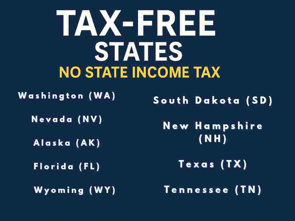tax free states in US